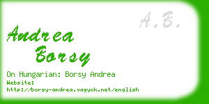 andrea borsy business card